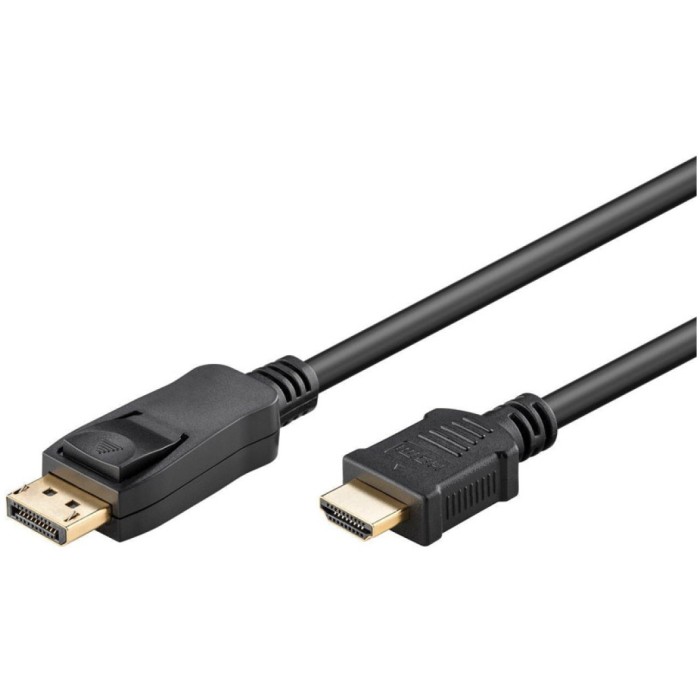 Kabel DisplayPort (m) => HDMI (m) 2,0m Goobay DP1.2 HDMI 1.4 - črn (64836) Kabel DisplayPort (m) => HDMI (m) 2,0m Goobay DP1.2 HDMI 1.4 - črn (64836)