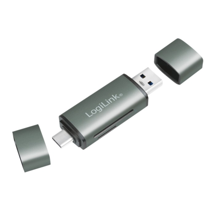 Zunanji čitalec kartic LogiLink USB 3.2 Gen1 za SD microSD srebrn (CR0043) Zunanji čitalec kartic LogiLink USB 3.2 Gen1 za SD microSD srebrn (CR0043)