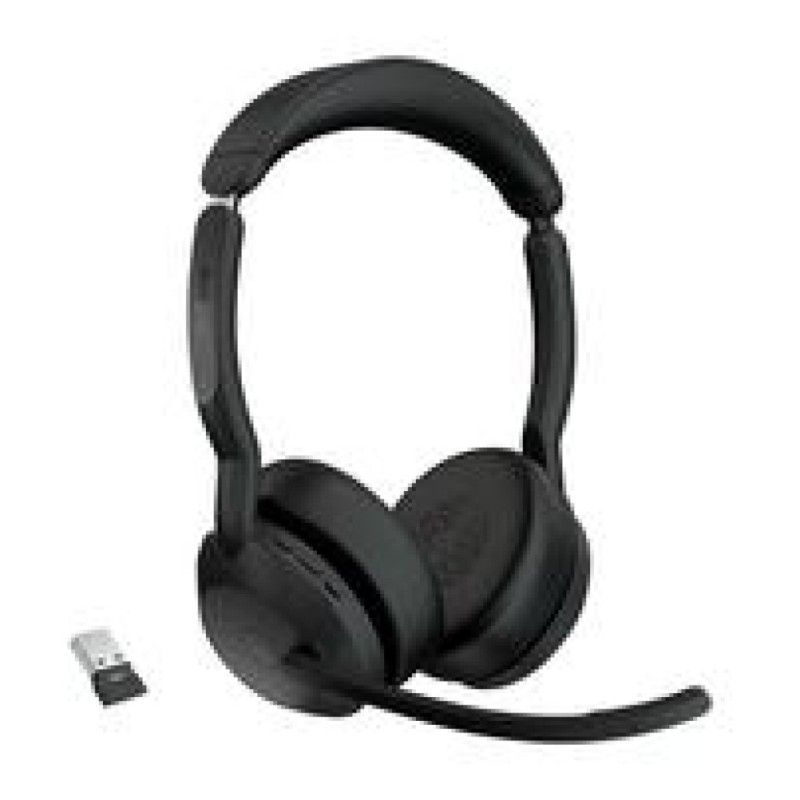 Slušalke brezžične Jabra naglavne z mikrofonom BT Evolve2 55 Link380a MS Stereo črne (25599-999-999)