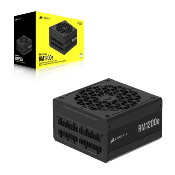 Napajalnik - 1200W Corsair RM1200e 80Plus Gold 91% ATX 3.0 Modular 140mm črna (CP-9020258-EU)