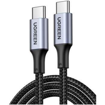 Kabel USB-C => USB-C Ugreen US316 PD QC FCP 100W 5A 480Mbps 1,00m siv Kabel USB-C => USB-C Ugreen US316 PD QC FCP 100W 5A 480Mbps 1,00m siv