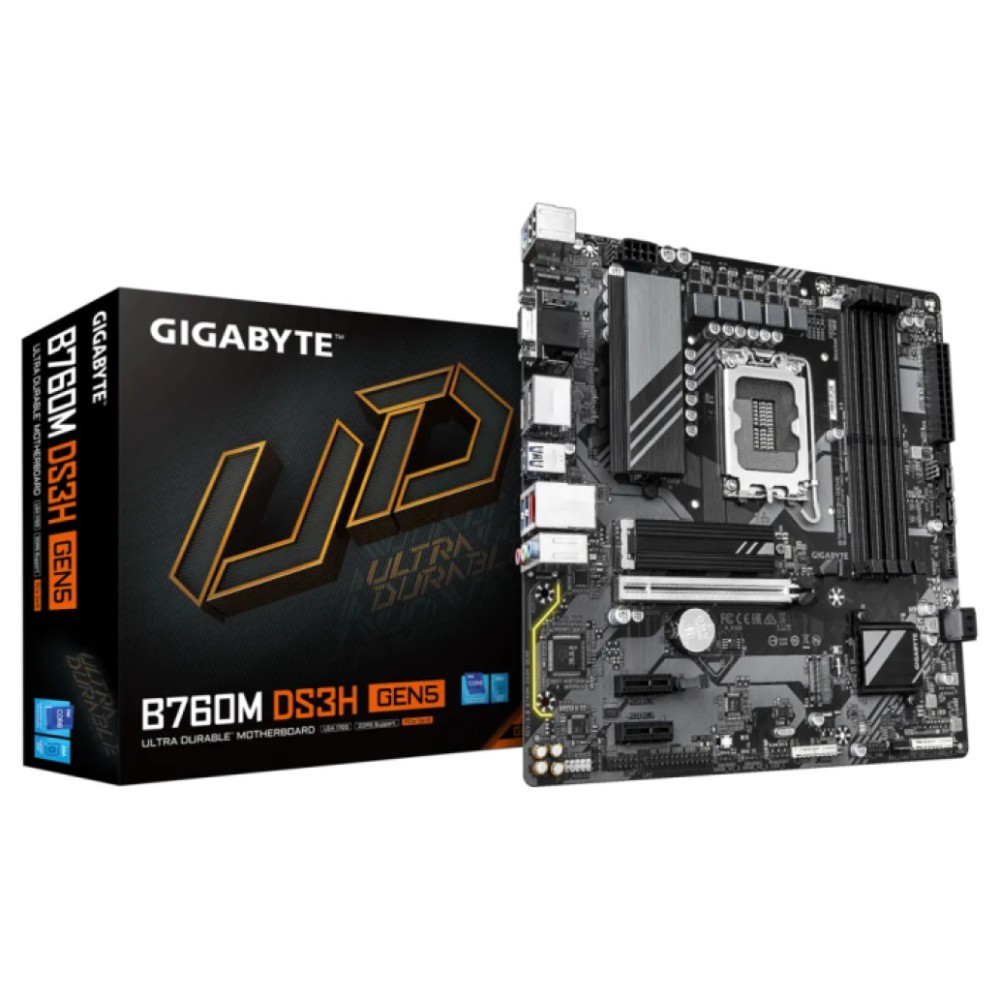 Osnovna plošča 1700 GigaByte B760M DS3H GEN5 microATX VGA HDMI 2xDisplayPort GIGABYTE Osnovna plošča 1700 GigaByte B760M DS3H GEN5 microATX VGA HDMI 2xDisplayPort