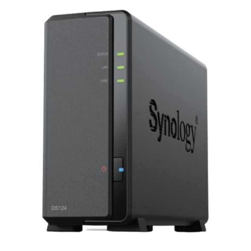 NAS ohišje Synology DS-124 All-In-One server 1x 2,5/3,5 SATA HDD/SSD, 2x Gigabit LAN, 2x USB 3.0, 1GB RAM Synology NAS ohišje Synology DS-124 All-In-One server 1x 2,5/3,5 SATA HDD/SSD, 2x Gigabit LAN, 2x USB 3.0, 1GB RAM