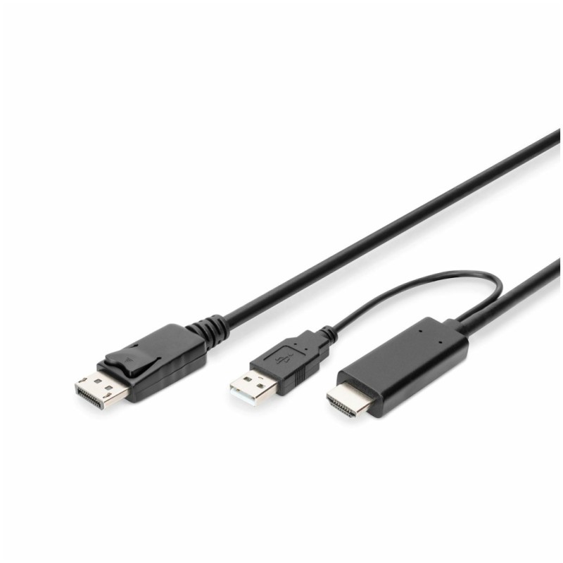 Kabel HDMI (m) => DisplayPort 2,00m vgrajen aktivni pretvornik z USB napajanjem (AK-330111-020-S) Digitus Kabel HDMI (m) => DisplayPort 2,00m vgrajen aktivni pretvornik z USB napajanjem (AK-330111-020-S)