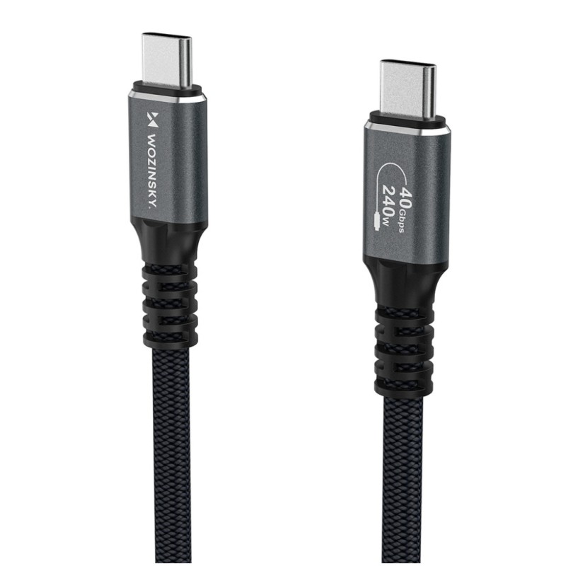 Kabel USB-C => USB-C USB4 40Gbps 240W PD 8K@60Hz 1,00m Thunderbolt 4 Wozinsky (WPS-UY41S) Wozinsky Kabel USB-C => USB-C USB4 40Gbps 240W PD 8K@60Hz 1,00m Thunderbolt 4 Wozinsky (WPS-UY41S)