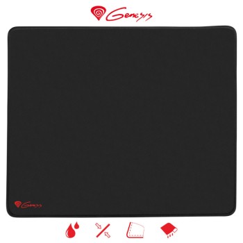 Podloga za miško Genesis mikrovlakna 400x330x2,5 CARBON 500 L LOGO vodoodporna črna
