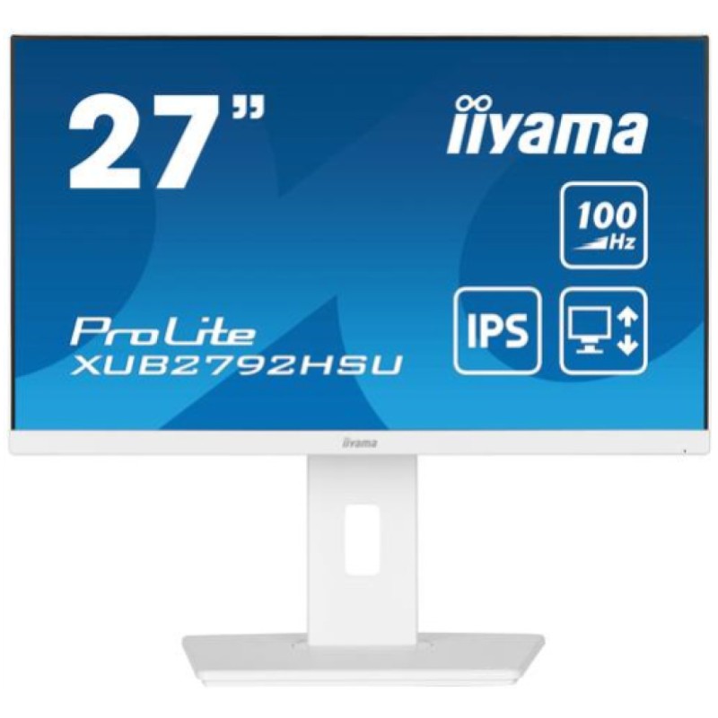 Monitor Iiyama 68,6 cm (27,0) XUB2792HSU-W6 1920x1080 100Hz IPS 0,4ms HDMI DisplayPort 4xUSB3.2 Pivot Zvočniki sRGB99% FreeSync ProLite bele barve Iiyama Monitor Iiyama 68,6 cm (27,0) XUB2792HSU-W6 1920x1080 100Hz IPS 0,4ms HDMI DisplayPort 4xUSB3.2 Pivot Zvočniki sRGB99% FreeSync ProLite bele barve
