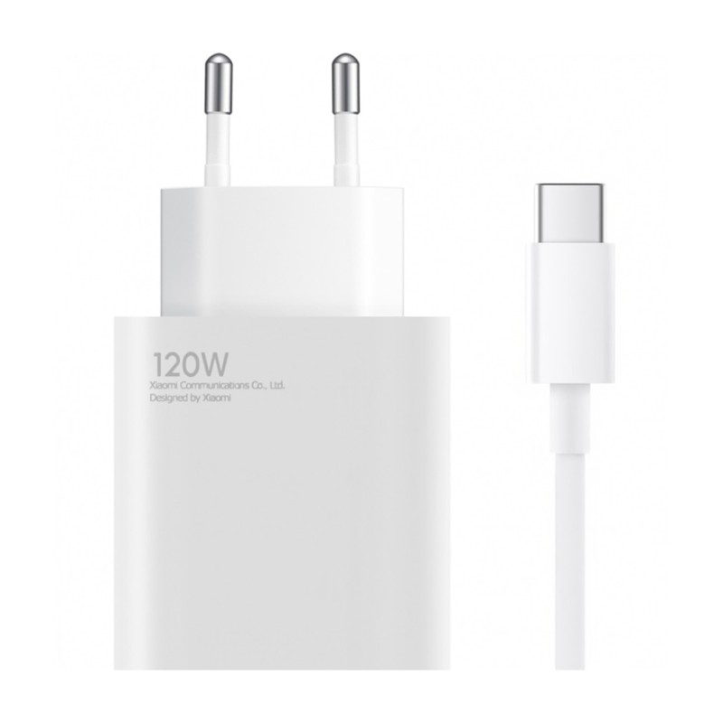 Hišni polnilec 100-240V => 1x USB-A 120W QC GaN Xiaomi 120W 6A z USB-C kablom bel (BHR9462EU)
