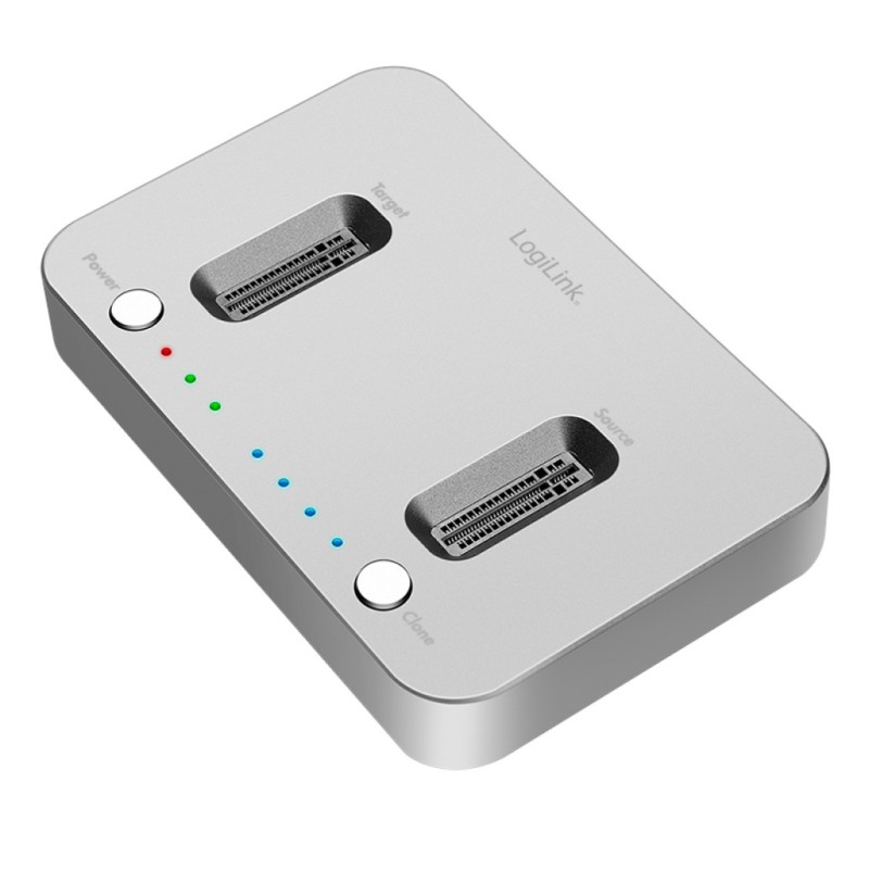 Čitalec diskov USB-C 3.2 Gen2 => 2x M Key 2230/2242/2260/2280 8TB/vhod Logilink Docking Station srebrna (QP0033) LOGILINK Čitalec diskov USB-C 3.2 Gen2 => 2x M Key 2230/2242/2260/2280 8TB/vhod Logilink Docking Station srebrna (QP0033)