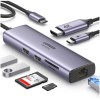 Priklopna postaja USB-C => Ugreen 1xHDMI 2xUSB3.0 USB-C 100W RJ45 čitalec kartic SD/microSD/TF (15531)