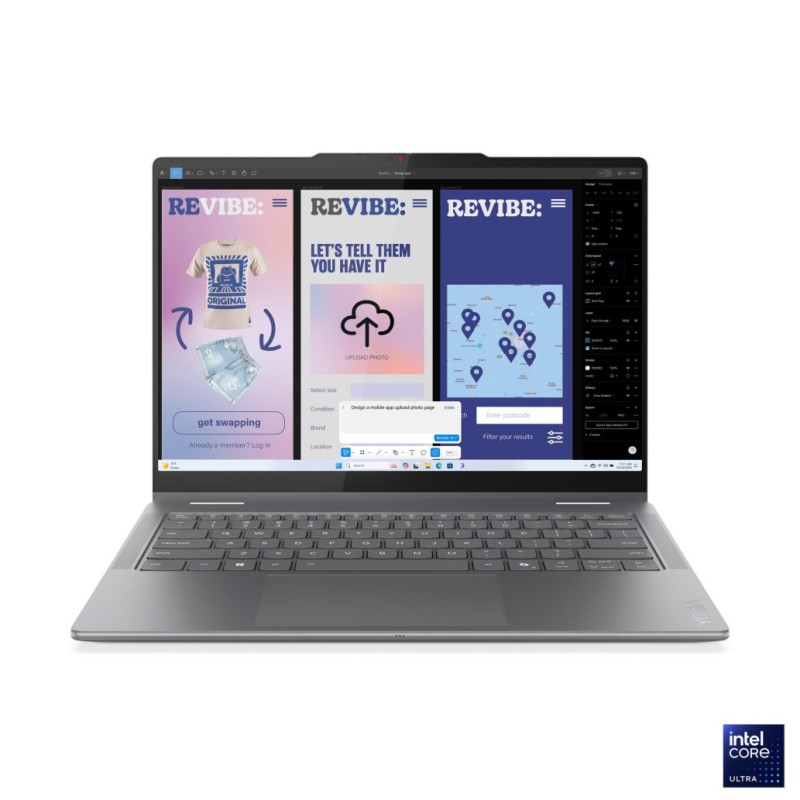 Prenosnik Lenovo 35,5 cm (14,0) Yoga 7 2-in-1 2880x1800 OLED na dotik 500nit 120Hz Ultra 7-258V/32GB/SSD1TB/BL/Windows Hello/ALU/Intel Arc 140V/Win11Home (83JQ0024SC)