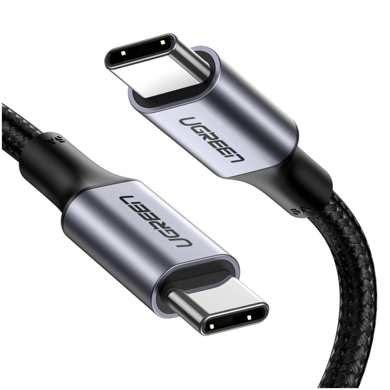 Kabel USB-C => USB-C Ugreen US316 PD QC FCP 100W 5A 480Mbps 2,00m siv