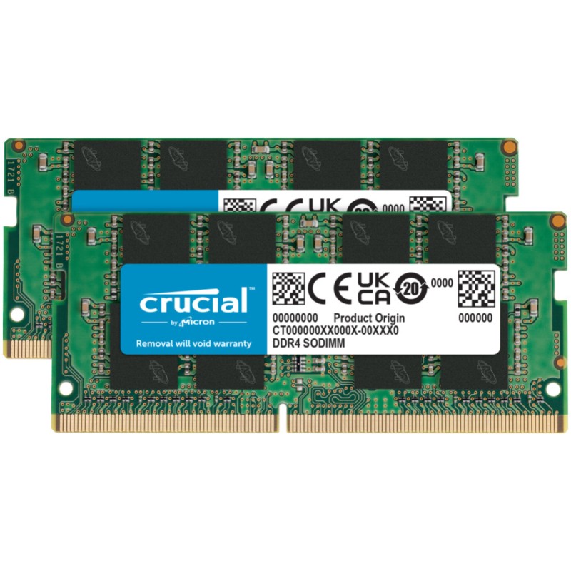 DDR4 SO-DIMM 64GB 3200MHz CL22 KIT (2x32GB) Crucial - 1,2V (CT2K32G4SFD832A) CRUCIAL DDR4 SO-DIMM 64GB 3200MHz CL22 KIT (2x32GB) Crucial - 1,2V (CT2K32G4SFD832A)