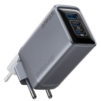 Hišni polnilec 100-240V => 1x USB-A (ž) 2x USB-C 100W za mobilni telefon ali tablični računalnik Anker Primer GaN črn (A2688341)