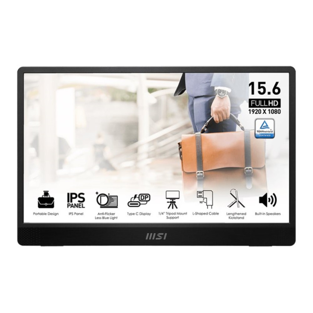 Prenosni monitor MSI 39,6 cm (15,6) MP161 E2 1920x1080  IPS 4ms Mini-HDMI 2xUSB-C Zvočniki  DCI-P3-40% PRO