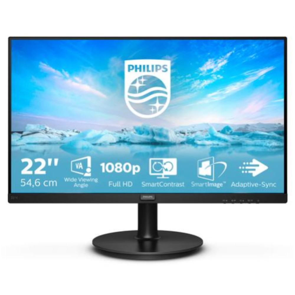 Monitor Philips 54,6 cm (21,5) 221V8A/00 1920x1080 75Hz IPS 4ms VGA HDMI Zvočniki 3H sRGB V-Line PHILIPS Monitor Philips 54,6 cm (21,5) 221V8A/00 1920x1080 75Hz IPS 4ms VGA HDMI Zvočniki 3H sRGB V-Line
