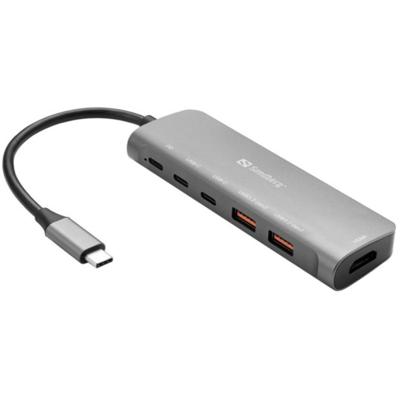 Priklopna postaja USB-C => Sandberg 1xHDMI 2xUSB3.2 2xUSB-C 1x USB-C 100W - (136-65) SANDBERG Priklopna postaja USB-C => Sandberg 1xHDMI 2xUSB3.2 2xUSB-C 1x USB-C 100W - (136-65)