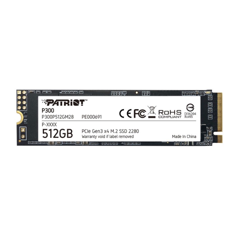 Patriot P300 512GB M.2 NVMe SSD PCIe Gen 3 x4 PATRIOT Patriot P300 512GB M.2 NVMe SSD PCIe Gen 3 x4
