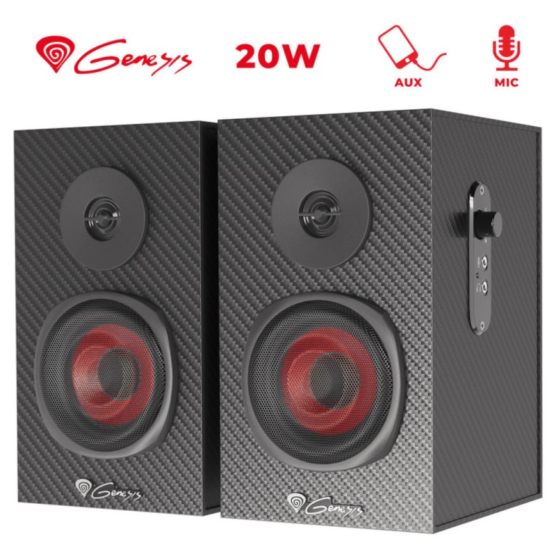 Zvočniki Genesis HELIUM 200 20W 2.0 (črna-rdeča) Genesis Zvočniki Genesis HELIUM 200 20W 2.0 (črna-rdeča)