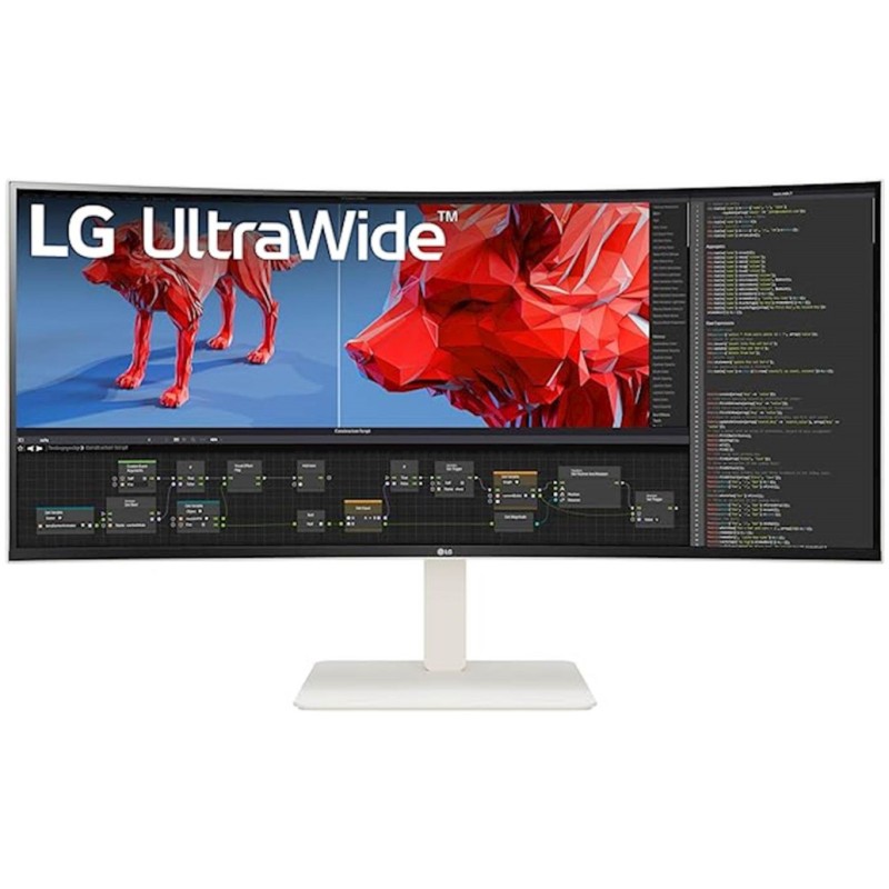 Monitor LG 96,5 cm (38,0) 38WR85QC 3840x1600 Curved Gaming 144Hz Nano-IPS 1ms 2xHDMI DisplayPort USB-C 90W 4xUSB3.0 HAS  DCI-P3-98% FreeSync Premium PRO G-Sync Compatible RJ45 KVM HDR600 PRO KVM