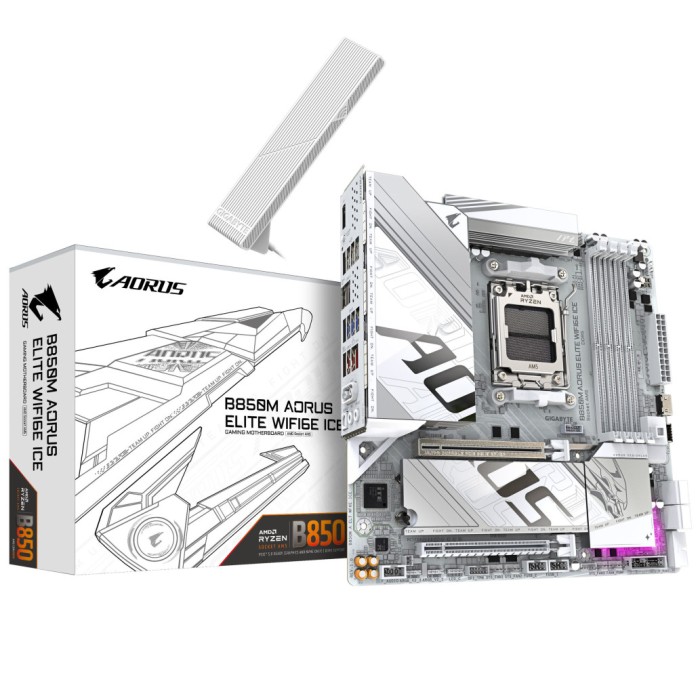 Osnovna plošča AM5 GigaByte B850M Aorus Elite WiFi6E ICE microATX 1xHDMI 1xDisplayPort