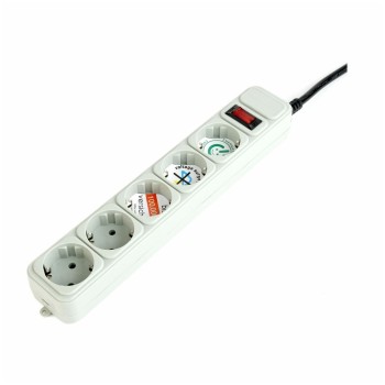 Razdelilec Gembird 4,50m 5x230V prenapetostna zaščita (SPG3-B-15C)