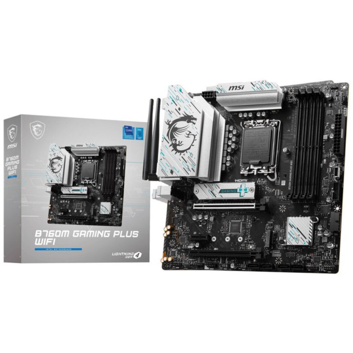 Osnovna plošča 1700 MSI B760M Gaming Plus WiFi microATX 1xHDMI 2.1 1xDisplayPort 1.4