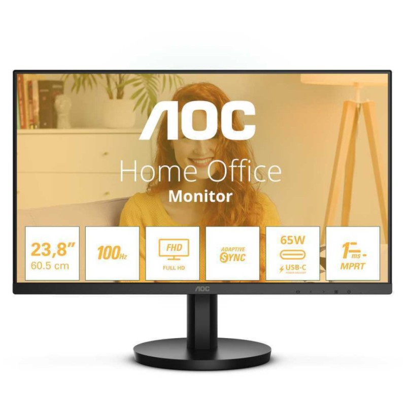Monitor AOC 60,5 cm (23,8) 24B3CA2 1920x1080 100Hz IPS 1ms HDMI USB-C 65W 2xUSB3.2 Zvočniki AdaptiveSync AOC Monitor AOC 60,5 cm (23,8) 24B3CA2 1920x1080 100Hz IPS 1ms HDMI USB-C 65W 2xUSB3.2 Zvočniki AdaptiveSync