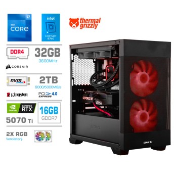 Računalnik MEGA MT S7X i7-12700K/RTX5070Ti/32GB/2TB-4.0/750W/Brez OS/črna RGB + Estetski napajalni kabli [Rdeča / Črna]