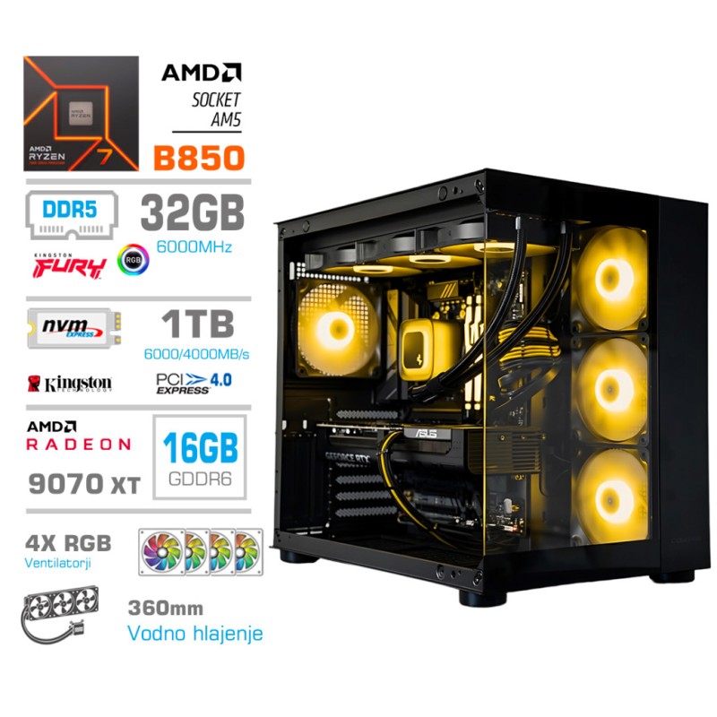 Računalnik MEGA MT S5 R7-7700X/RX9070 XT/32GB-DDR5/1TB-4.0/750W/Brez OS/črna RGB + Estetski napajalni kabli [Rumena / Črna) MEGA Računalnik MEGA MT S5 R7-7700X/RX9070 XT/32GB-DDR5/1TB-4.0/750W/Brez OS/črna RGB + Estetski napajalni kabli [Rumena / Črna)