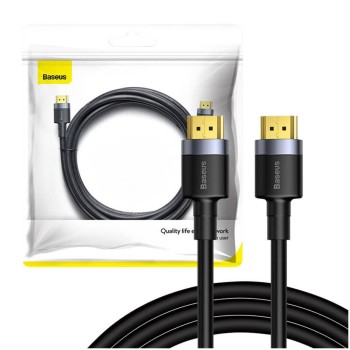 KABEL HDMI/HDMI M/M  2,0m Baseus Cafule pozlačeni kontakti V2.0 4K/60Hz ALU črn (CADKLF-F01)