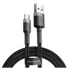 Kabel USB-C => USB-A 2.0 tekstilni ovoj 3,00m 2A Baseus Cafule črn (CATKLF-UG1)