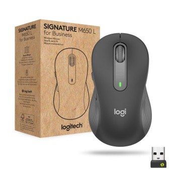 Miš brezžična + Bluetooth Logitech M650 M6 4000DPI Signature velikost L grafitna (910-006348)