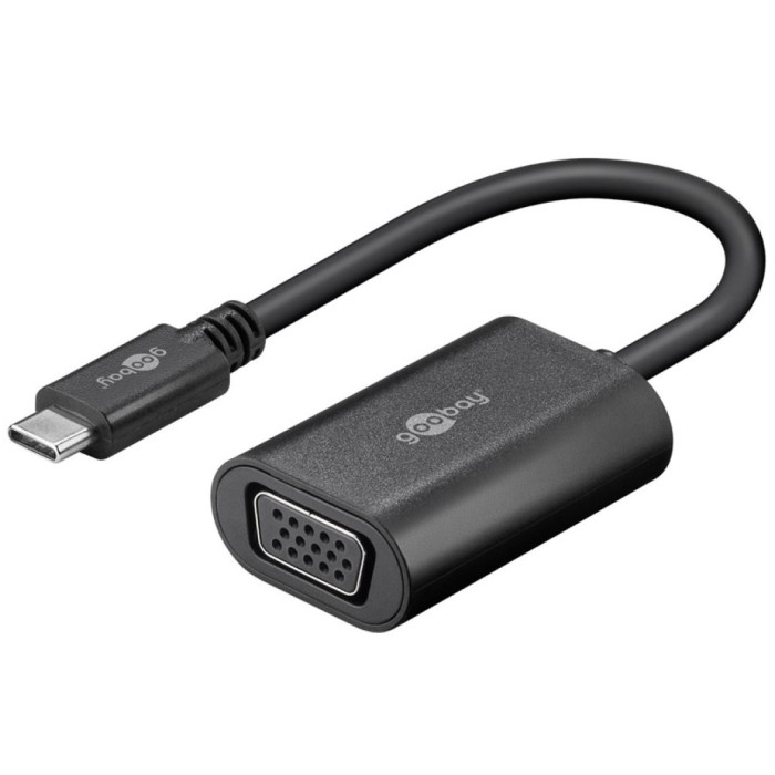 Adapter USB-C => VGA FHD Goobay črn (38531) Adapter USB-C => VGA FHD Goobay črn (38531)