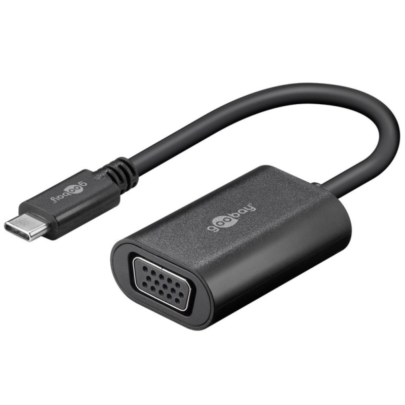 Adapter USB-C => VGA FHD Goobay črn (38531) Goobay Adapter USB-C => VGA FHD Goobay črn (38531)