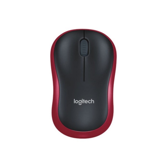Miš brezžična za notesnike Logitech M185 nano rdeča (910-002237)
