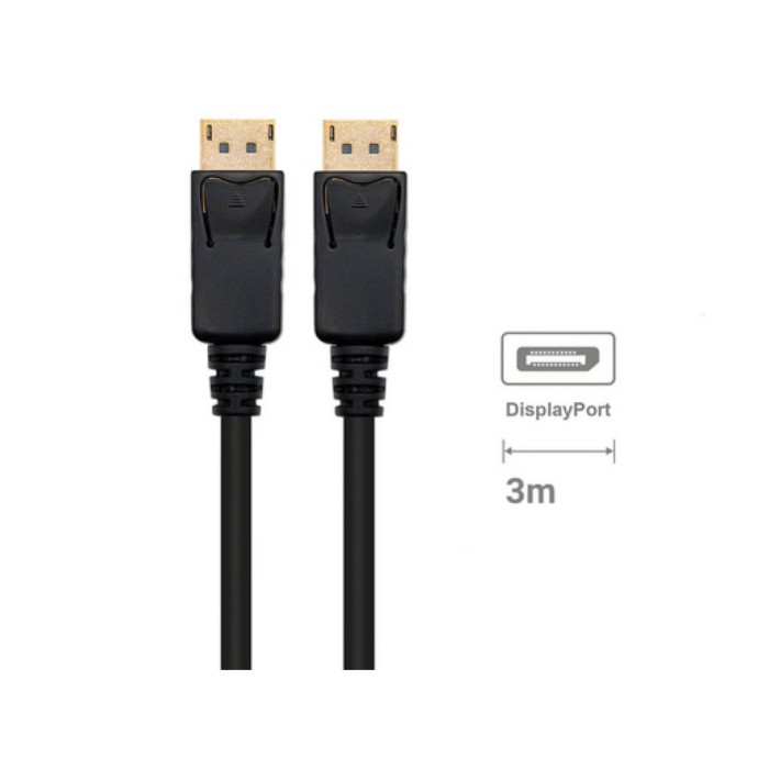 Kabel DisplayPort (m) => DisplayPort (m) 3,0m Ewent EC1407 pozlačeni konektorji 8K@60Hz 4K@240Hz - črn (EC1407)
