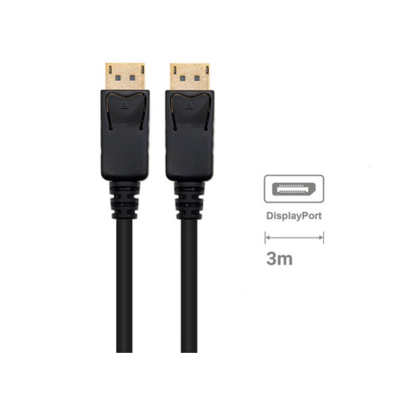Kabel DisplayPort (m) => DisplayPort (m) 3,0m Ewent EC1407 pozlačeni konektorji 8K@60Hz 4K@240Hz - črn (EC1407)