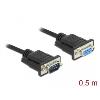 Kabel serijski DB09(m) => DB09(ž) (RS-232, 9pin) 0,5m Kabel serijski DB09(m) => DB09(ž) (RS-232, 9pin) 0,5m