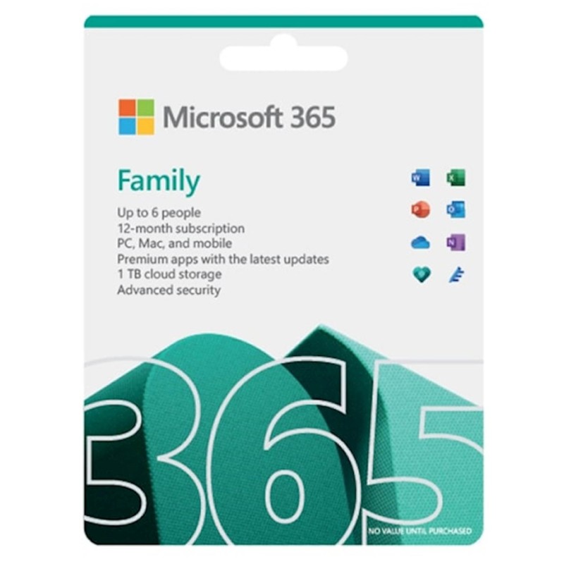 Microsoft 365 Family FPP SLO 32/64bit - 1 letna naročnina do 6 PC (lahko tudi Mac in tablico) (EP2-32391)