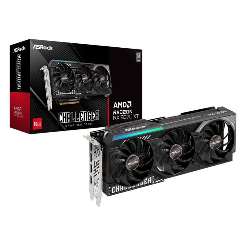Grafična kartica AMD RX9070 XT Asrock Challenger - 16GB GDDR6  | 1xHDMI 2.1b 3xDisplayport 2.1a (90-GA61ZZ-00UANF)