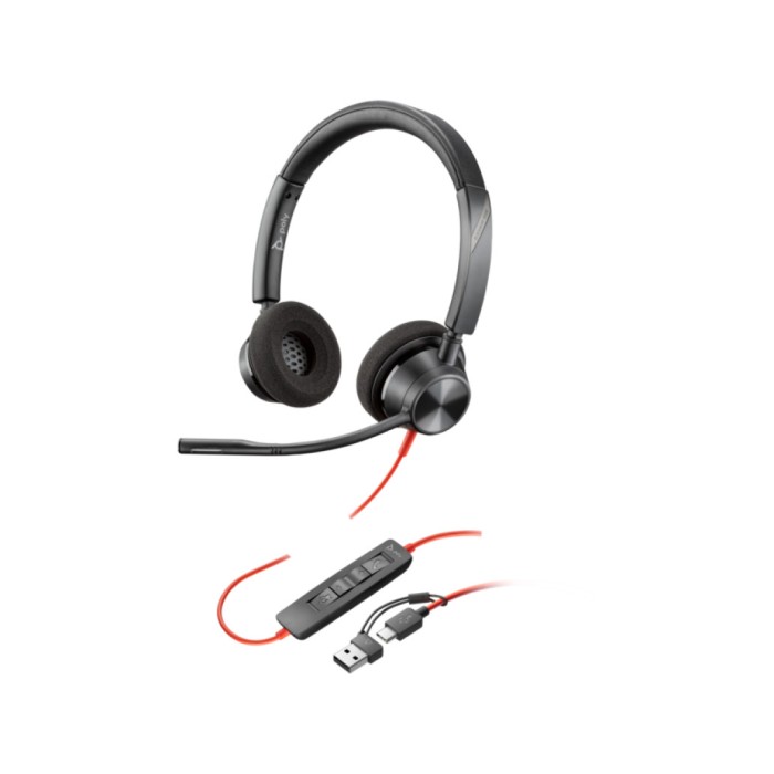 Slušalke žične Poly naglavne z mikrofonom USB-C/USB-A Blackwire 3320 Stereo črna USB-C/A Adapter (8X219AA) Slušalke žične Poly naglavne z mikrofonom USB-C/USB-A Blackwire 3320 Stereo črna USB-C/A Adapter (8X219AA)