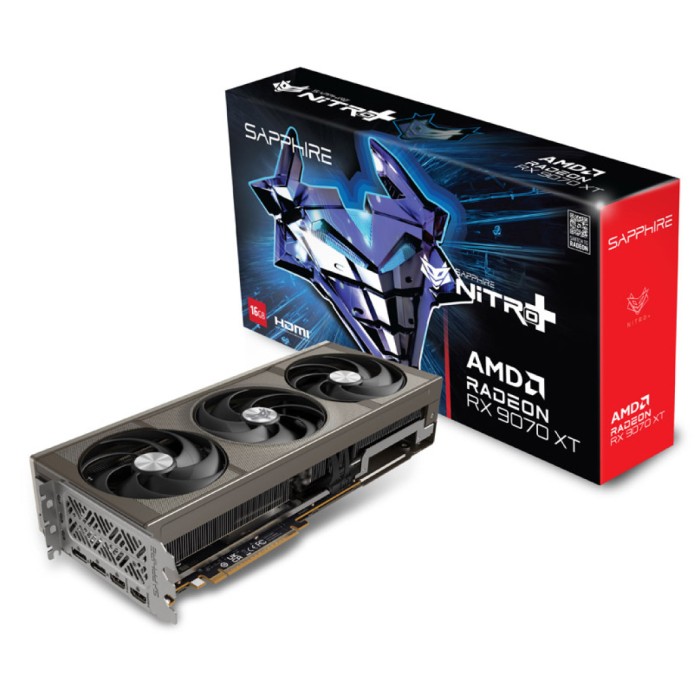 Grafična kartica AMD RX9070 XT Sapphire NITRO+ OC - 16GB GDDR6  | 2xHDMI 2.1 2xDisplayport 2.1a (11348-01-20G)