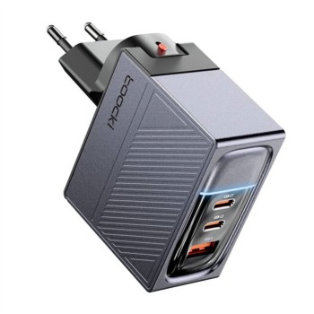Hišni polnilec 100-240V => 1x USB-A (ž) 2x USB-C 100W GaN PPS Toocki (TCT100ASCB0G)