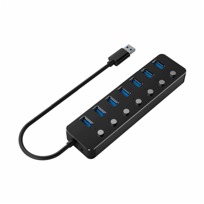 HUB USB 3.1 7xA s stikali Gembrid UHB-U3P7P-01 HUB USB 3.1 7xA s stikali Gembrid UHB-U3P7P-01