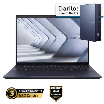 Prenosnik Intel 40,64 cm (16,0") ExpertBook B5 2560x1600 IPS 500nit 120Hz Core 5-120U/16GB/SSD1TB/BL/ALU-Mg/Darilo priklopna postaja/Intel Graphics/Win11Pro (B5604CVA-WB53D0X-D)
