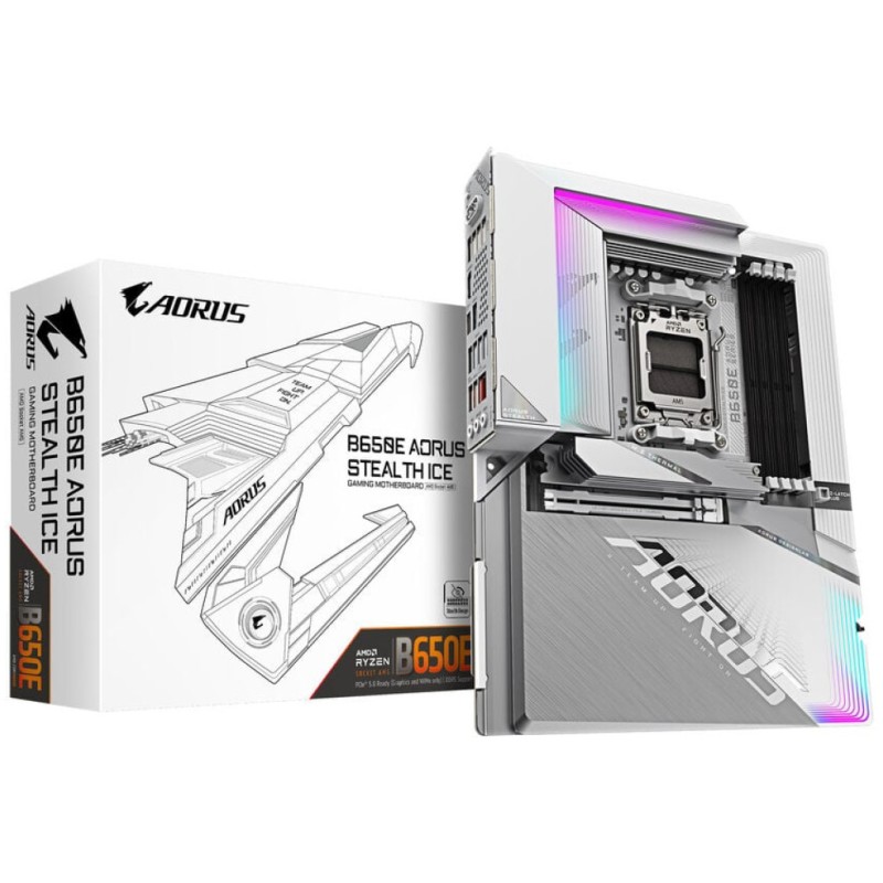 Osnovna plošča AM5 GigaByte B650E AORUS Stealth ICE ATX 1xHDMI 1.4 GIGABYTE Osnovna plošča AM5 GigaByte B650E AORUS Stealth ICE ATX 1xHDMI 1.4