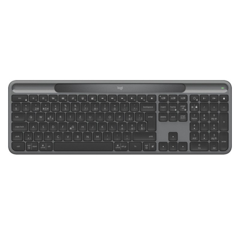 Tipkovnica brezžična + Bluetooth Logitech Signature Slim Solar K980 US international | SLO gravura grafitna (920-013764)
