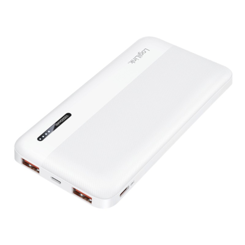 Prenosna baterija Logilink 10000mAh 20W PD 2x USB-A USB-C bela (PA0372W)