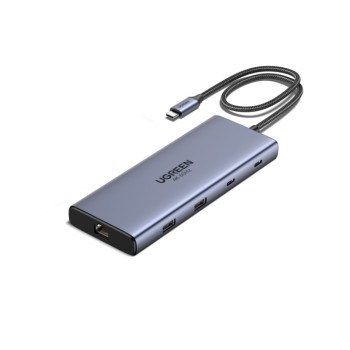 Priklopna postaja USB-C => Ugreen 10v1 2xHDMI 2xUSB 2xUSB-C 100W 1xRJ45 Čitalec kartic (45380)